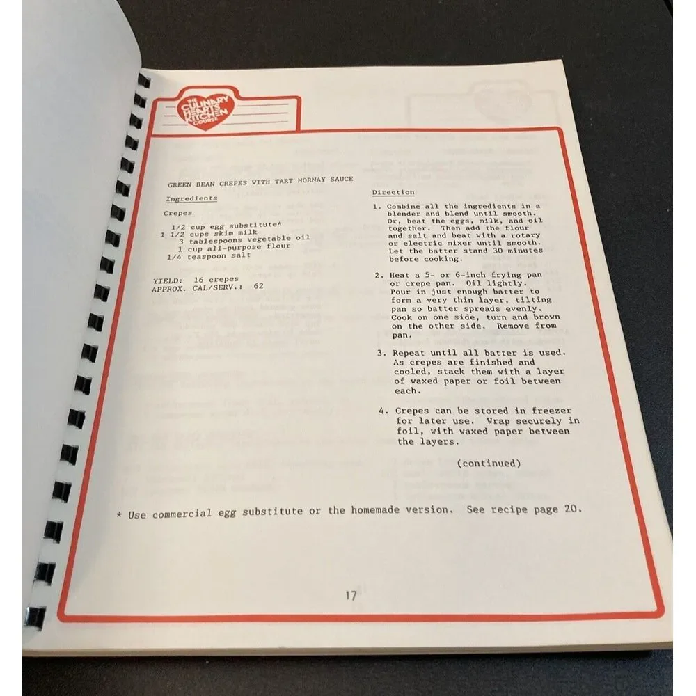 Culinary Hearts Kitchen Course Student‎ Reference Association Cookbook Recipe
